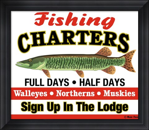Framed Fishing Charters Print