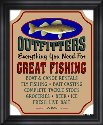 Framed Fishing Outfitters Print