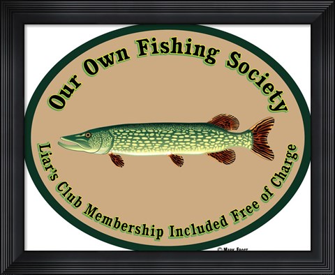 Framed Fishing Society Liars Club Print