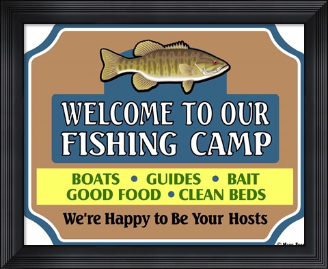 Framed Our Lake Fish Camp Print