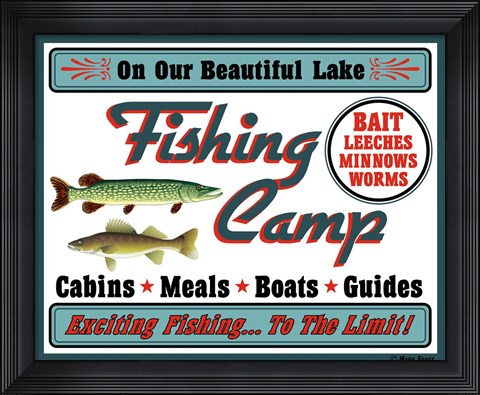 Framed Our Lake Fishing Camp Print