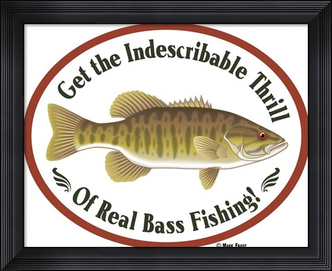 Framed Thrill Of Bass Fishing Print