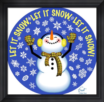 Framed Snowman Let It Snow Print