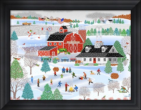 Framed Apple Pond Farm Winter Print
