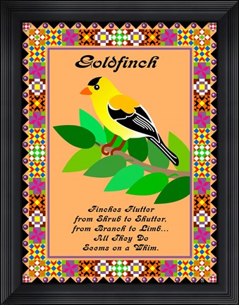 Framed Goldfinch Quilt Print