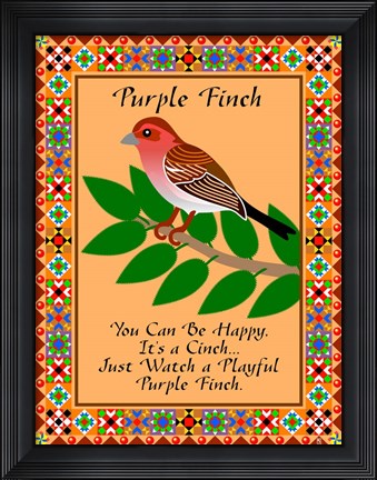 Framed Purple Finch Quilt Print
