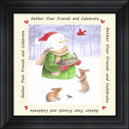 Framed Snowman Friends Print