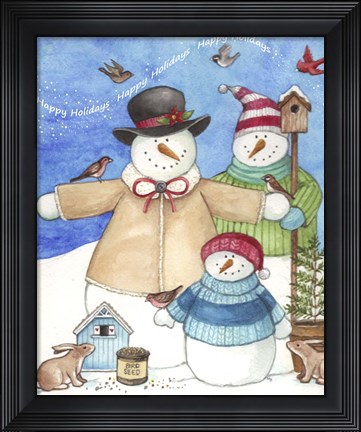 Framed Happy Holiday Snow Print
