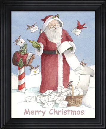 Framed Merry Christmas Santa Print