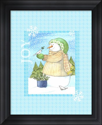 Framed Snowman Doves Print