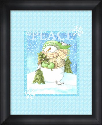 Framed Snowman Joy Print