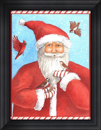Framed Santas Bird Greeting Print
