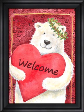 Framed Polar Bear Heart Welcome Print