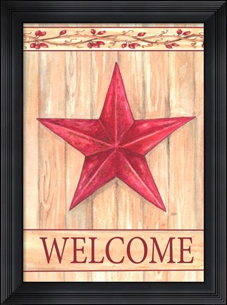 Framed Barn Star Welcome Print