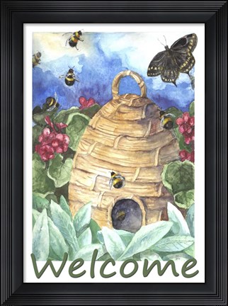 Framed Beehive Welcome Print