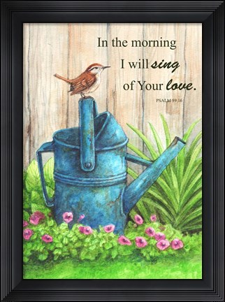 Framed Wren Watercan, Psalm Print