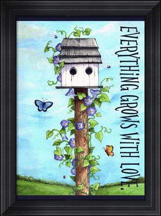 Framed Everything Grows With Love Print