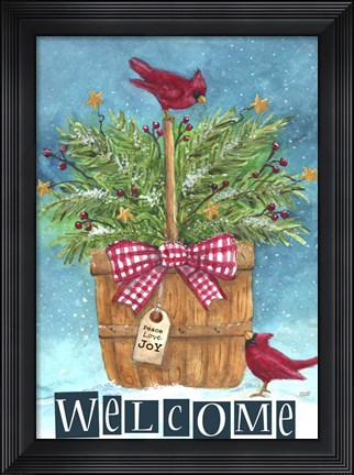 Framed Cardinal Welcome Joy Print