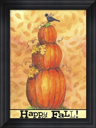 Framed Pumpkins Happy Fall Print