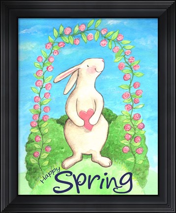 Framed Happy Spring Bunny Print