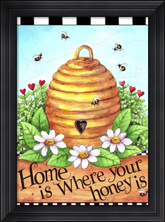 Framed Bee Hive Home Print