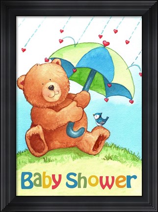Framed Baby Shower Bear Print
