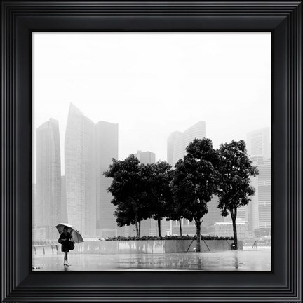 Framed Singapore Umbrella Print