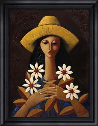 Framed Five Daisies Print