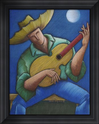 Framed Jibaro Bajo La Luna Print
