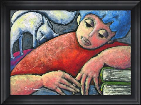 Framed Loving Cat Print