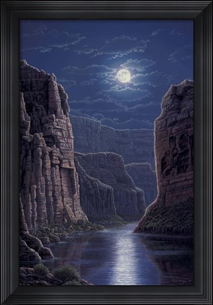 Framed Moonlit Pass Print