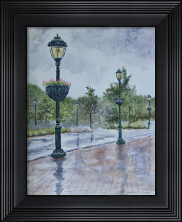 Framed Lamp Posts Print