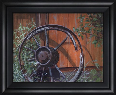 Framed Wagon Wheel Print