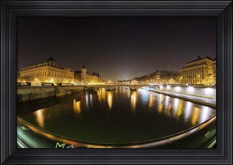 Framed Paris Night Brige II Print