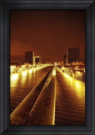 Framed Lit Bridge Print