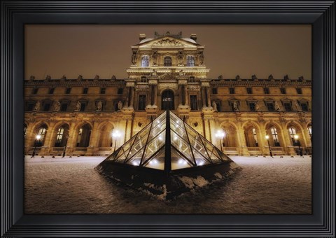 Framed Louvre at Night Print