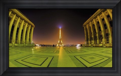 Framed Eiffel at Night Print