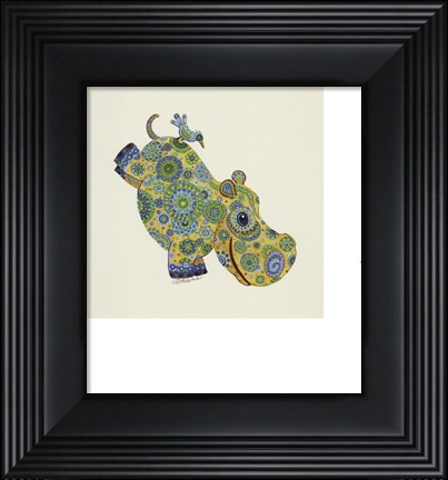 Framed Happy Hippo Print