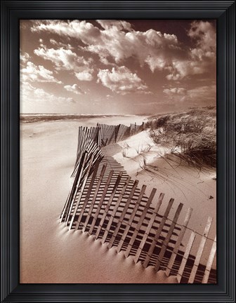 Framed Klug Beach Fence Print