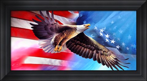 Framed American Eagle Flag Print