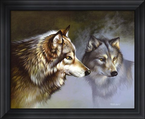 Framed Frost Wolves Print