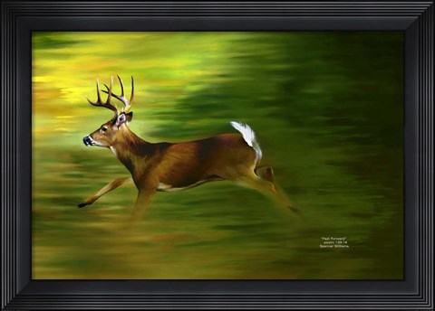 Framed Running Deer Print