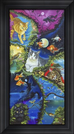 Framed Cat Dreaming Print