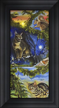 Framed Cats and Fairies Twice as Nice Print