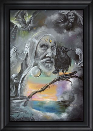 Framed Merlin in Middle Earth Print