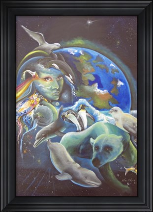 Framed Melting Earth Print