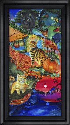 Framed Cats in Season Print