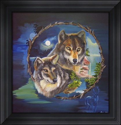 Framed Magical Wolves Print