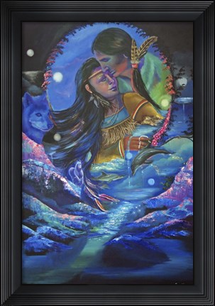 Framed Two Hearts Beat as One Print