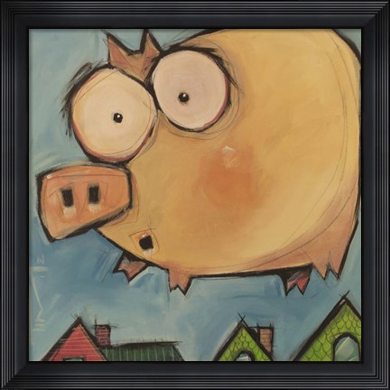 Framed Flying Pig First Flight Print